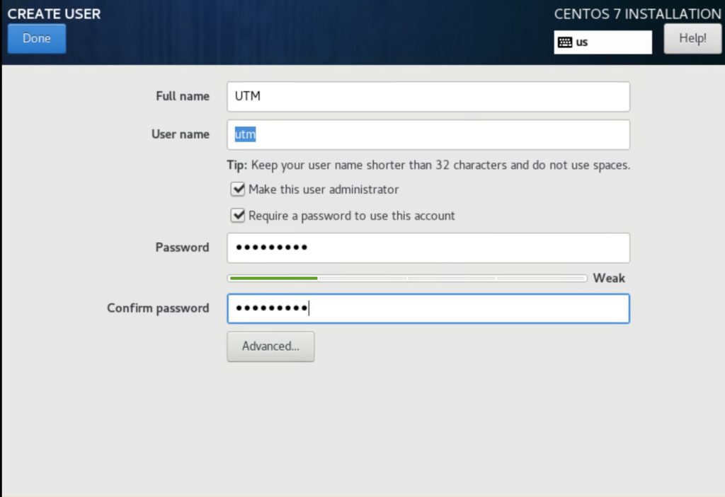 add user during centos installation