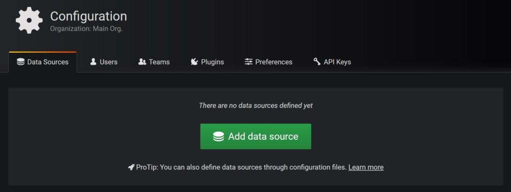 add data source in grafana