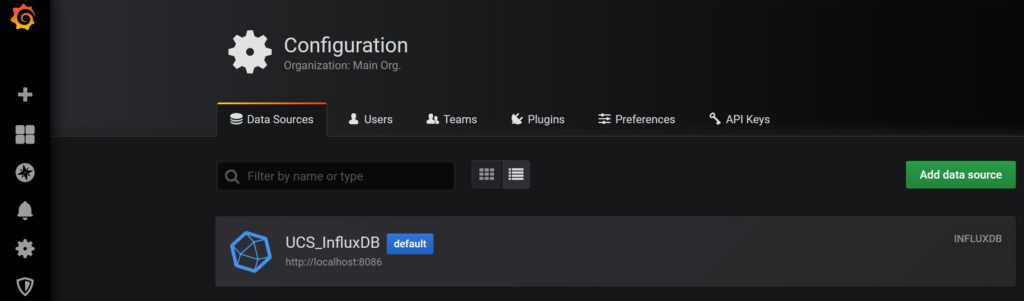 add data source in grafana