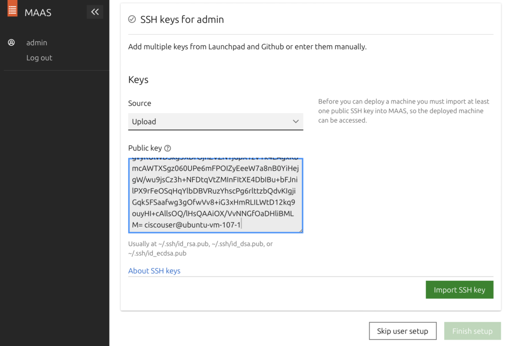 maas add ssh keys