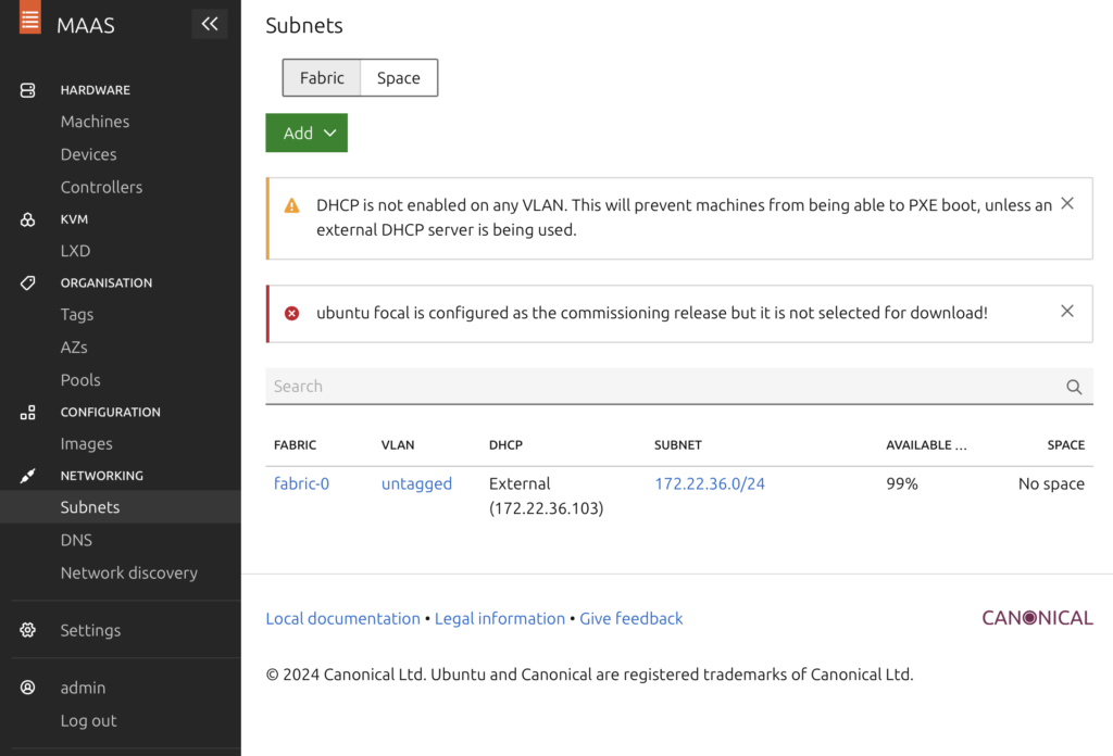 maas edit subnet