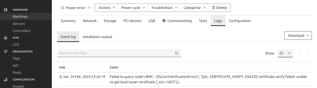 maas power error