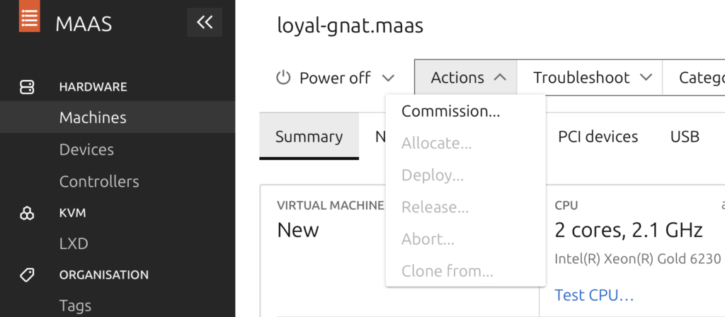 maas commission machine